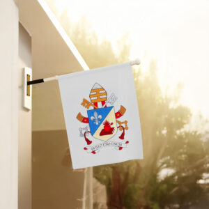 Coat of Arms of Pope Leo XIV In Illo Uno Unum Flag