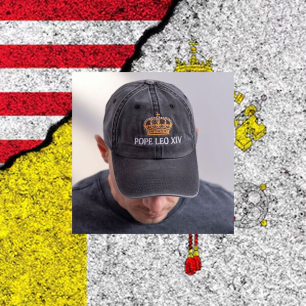 Embroidered Pope Leo XIV Washed Hats, Embroidered Hat