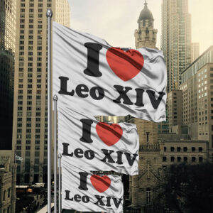I Love Pope Leo XIV Flag
