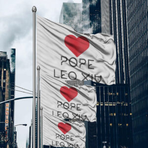 I love Pope Leo XIV heart Flag