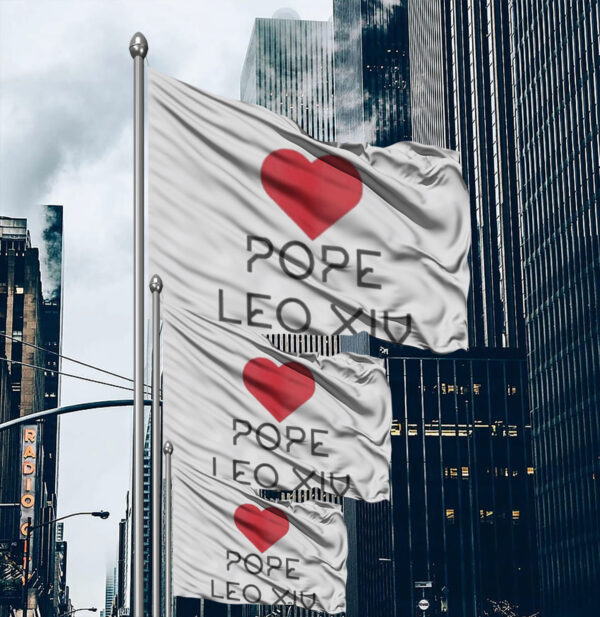 I love Pope Leo XIV heart Flag