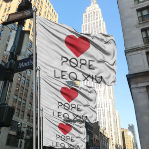 I love Pope Leo XIV heart Flag
