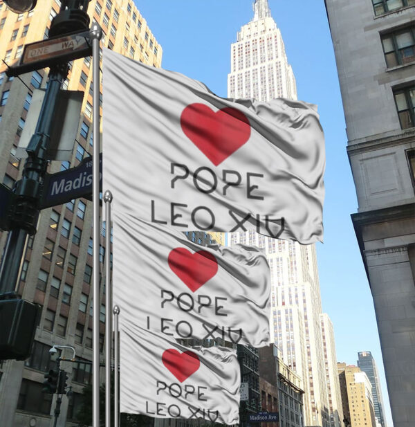 I love Pope Leo XIV heart Flag