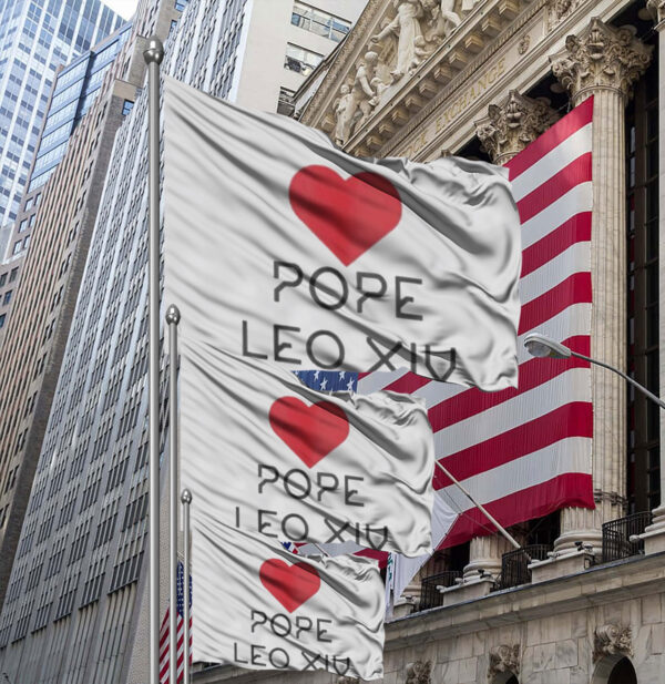 I love Pope Leo XIV heart Flag
