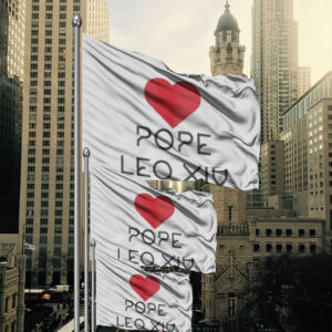 I love Pope Leo XIV heart Flag