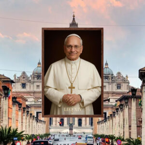 Inspirational Matte Vertical Poster of Pope Leo XIV, Religious Art Print