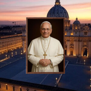 Inspirational Matte Vertical Poster of Pope Leo XIV, Religious Art Print