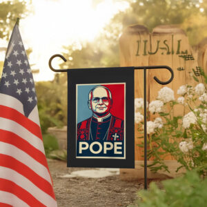Leo XIV Shirt Pope Pop Culture Rome Catholic Christian Flag