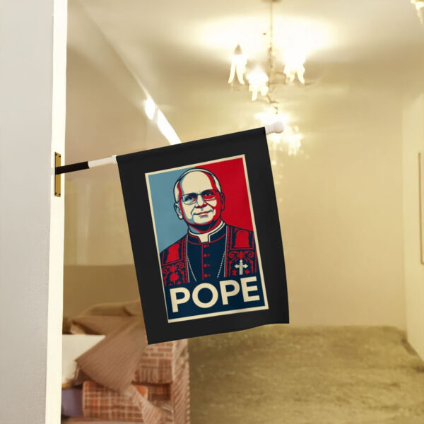 Leo XIV Shirt Pope Pop Culture Rome Catholic Christian Flag