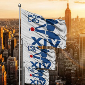 Pope Leo XIV Baseball logo Flag