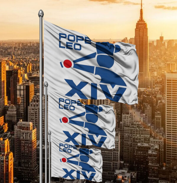 Pope Leo XIV Baseball logo Flag