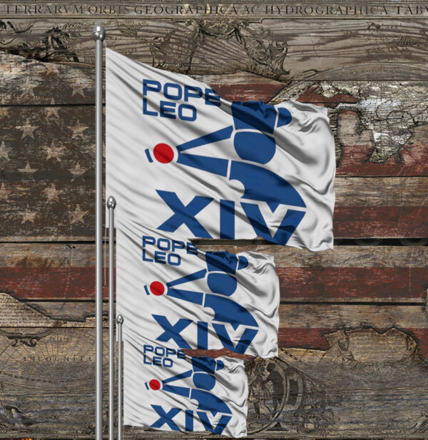 Pope Leo XIV Baseball logo Flag