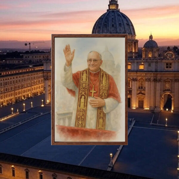 Pope Leo XIV Digital Portrait Poster
