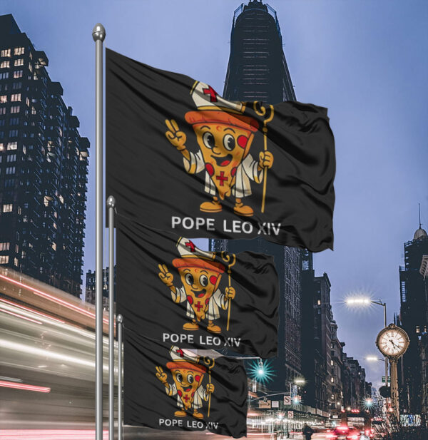 Pope Leo XIV Pizza American Pope Flag