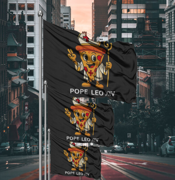 Pope Leo XIV Pizza American Pope Flag