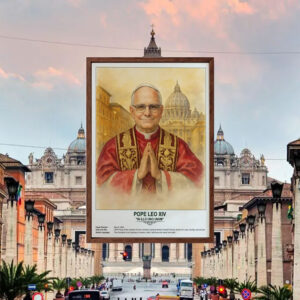 Pope Leo XIV Watercolor Art Print Poster