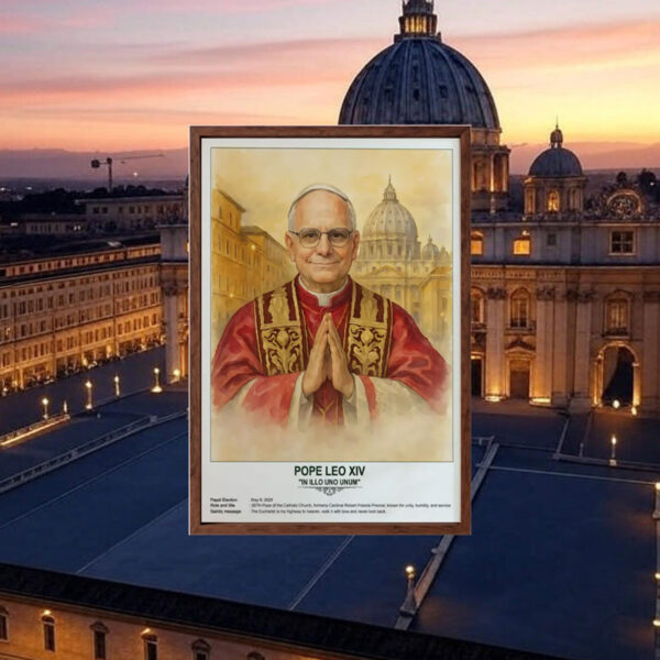 Pope Leo XIV Watercolor Art Print Poster