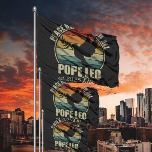 Pope Leo XIV est 2025 peace be with you all Flag