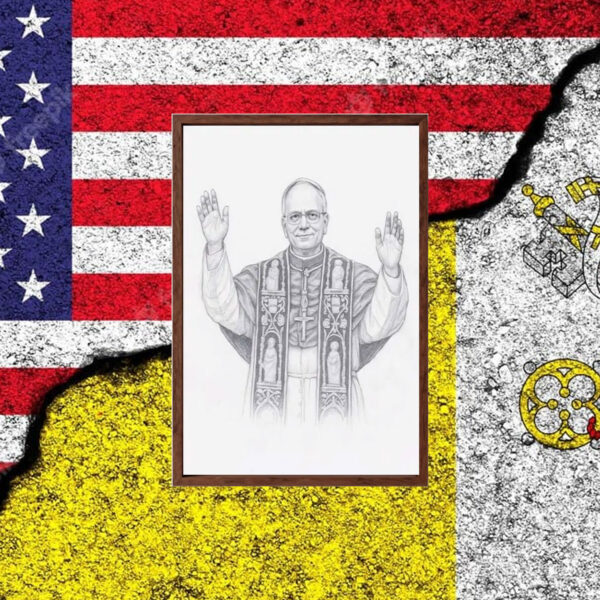 Vintage Papal Sketch Print - Robert Prevost Portrait Poster