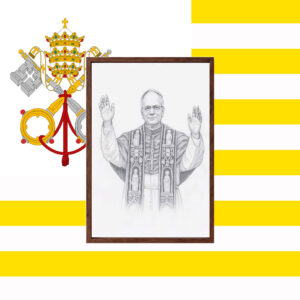 Vintage Papal Sketch Print - Robert Prevost Portrait Poster